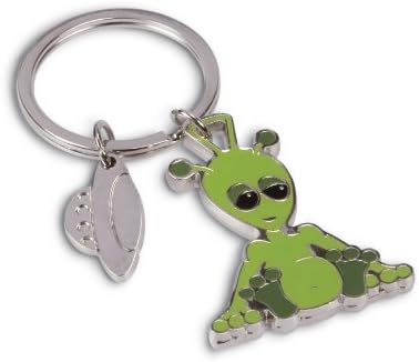 Area 51 Alien Enamelled Metal Key with Charms in Gift Box By Fine European Stuff