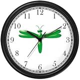 Green Dragonfly or Dragon Fly - JP Wall Clock by WatchBuddy Timepieces (Slate Blue Frame)