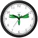 Green Dragonfly or Dragon Fly - JP Wall Clock by WatchBuddy Timepieces (Slate Blue Frame)