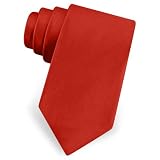 Christmas Red Narrow Tie by Elite Solid - Red Silk