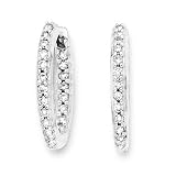 14K White Gold 1/2 ct. Diamond ''In and Out'' Hoop Earrings