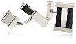 Stainless Steel Cuff Links w/ Black Cable Detail