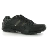 Skechers Striking Black Leather Mens Trainers