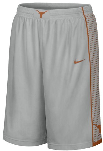 Texas Longhorns Grey Screened College Replica Basketball Shorts By Nike (M=33-34)