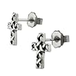 Sterling Silver Celtic Cross Stud Earrings