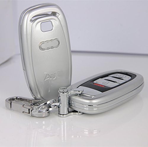 Chihiro Smart Remote Key FOB Hard Case Cover bag Holder for Audi A4,A6,A7,A8,Q3,Q5,Q7 ETC (Silver)