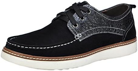Serene Christmas Mens Fashion Suede Casual Skate Sneakers(10.5 D(M)US, Black)