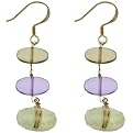 Gold-Over-Silver Multi Gemstone Linear Drop Earrings