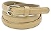 AnnaKastle Womens Faux Leather Skinny Dress Belt with Round Buckle