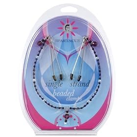 Single strand beaded nipple clamps-purple