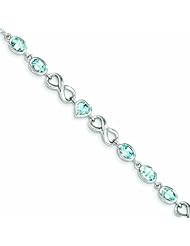 Genuine .925 Sterling Silver Oval Heart Blue Topaz Bracelet 12 Grams . 100% Satisfaction Guaranteed.