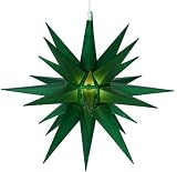 14" Lighted Green Moravian Star Hanging Christmas Light