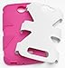 One Touch Fierce 2 Case, Bastex Heavy Duty Hybrid Dynamic Protective Case - Hot Pink Soft Silicone Cover with White Hard Shell Case for Alcatel One Touch Fierce 2 7040T, Pop Icon A564C