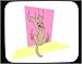 Bild: Mauspad mit der Grafik: Scratching, Haustier, Katze, Gardinen, Tier
