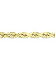 10K Gold 10mm Diamond Cut Rope Chain 22"