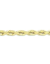 10K Gold 10mm Diamond Cut Rope Chain 20"