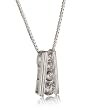 Sterling Silver Designer Style Crystal Necklace 16"