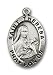 Sterling Silver St. Theresa Pendant with Stainless Silver Heavy Curb Chain 24 inch