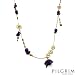 PILGRIM SKANDERBORG, DENMARK Majestic Necklace With Crystals, 4mm Freshwater Pearls and Simulated gems Yellow Base metal, Pink Enamel and Purple . Total item weight 41.6g