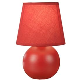 Click here to buy Normande HE1-1152-RD Smitty Table Lamp, each, Red ceramic base. by Normande.