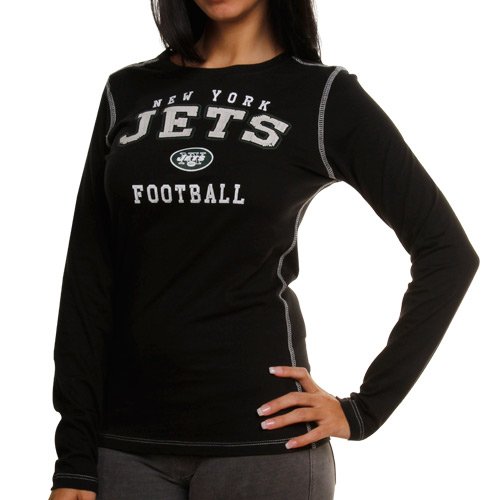 New York Jets Ladies Counter Attack T-Shirt - Black (Small)