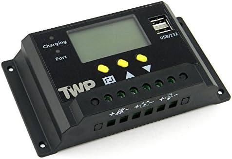 OKKUO LCD 30A 48V 1440W PWM Solar Panel Regulator Charge Controller For Solar Panel System With USB Port