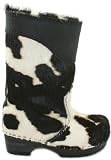 Sanita Kid's Safari Wood Boot in Black & White Cow
