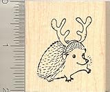 Rudolph the Red-nosed Hedgehog Rubber Stamp - Wood Mounted