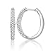 14k White Gold Diamond Oval Hoop Earring (1/2 cttw, G-H Color, I1 Clarity)