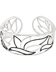 CleverEves Sterling Silver 5 8 Ct Tw Genuine Spinel & Diamond Hinged Cuff Bracelet