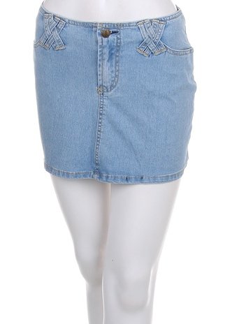 Juniors / Missy Light Blue Denim Cotton 4-Pocket Button-fly Mini Skirt