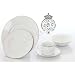 Royal Worcester Classic Platinum Silver Lined Porcelain White Dinner Service Set - 40 Pieces