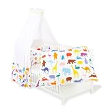 Pinolino 60529-0 - Set f&uuml;r Kinderbett, 4-tlg., 'Happy Zoo'