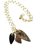 ChristineDarren Jasper & Wood Pendants on Gold Plated Chain