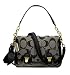 COACH POPPY SIGNATURE SATEEN METALLIC PUSHLOCK CROSSBODY BAG PURSE 18352 BLack Gold