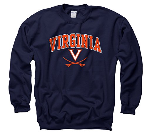 Virginia Cavaliers Adult Arch and Logo Crewneck - Navy