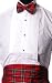 Red Scottish Plaid Cummerbund & Band Bowties Set