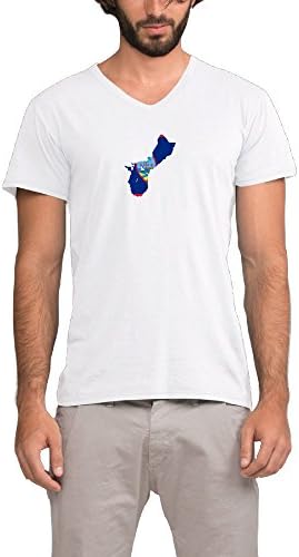 Flag Map Guam Soccer Men's V Neck Short Sleeve Clothing