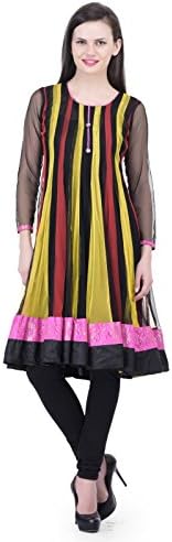 Faireno Fab Party Wear Net Multi Colour Big Ghera With Beautiful Border Anarkali