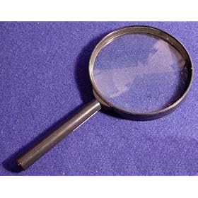 Classic Large 4" Magnifying Glass - 4 -Power Magnification - Black Frame