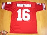 San Francisco 49ers #16 Joe Montana Jersey Throwback Red Jerseys Authentic Football Jerseys Size (XXXL/56)