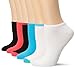 HUE Women's Microfiber Liner No-Show Sock 6-pack Colorblock