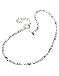 Enchanta Collection Sterling Silver Adjustable Oval Cable Chain