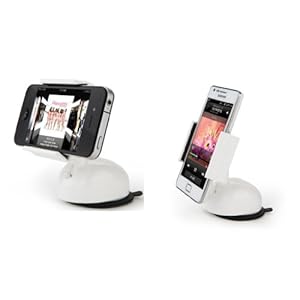 Ppyple car dashboard holder mount for Smartphones including iPhone 5, 4S, 4, 3GS, Samsung Galaxy S3, S2, Verizon Galaxy Nexus and more (Color Option: White)