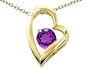 1.25 cttw 14k Yellow Gold Plated 925 Sterling Silver and Genuine Round Amethyst Pendant