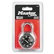 Combination Lock, Stainless Steel, 1-7/8" Wide, Black Dial
