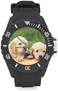 Popular Christmas Gift Lovely Puppies Labrador Kids' Round Rubber Sport Watch