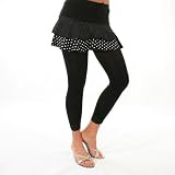Footless Capri Tights Leggings Black LACE Trim