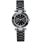 Guess Collection Women's G35003L2 Ceramic Swiss Quartz Watch with Black Dial