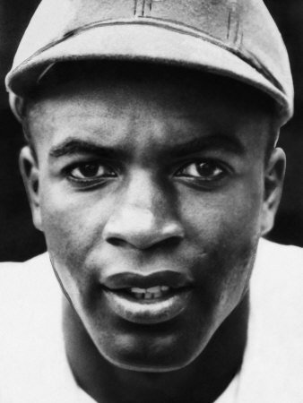 Jackie Robinson, Brooklyn Dodgers, 1947 Photographic Poster Print, 12x16